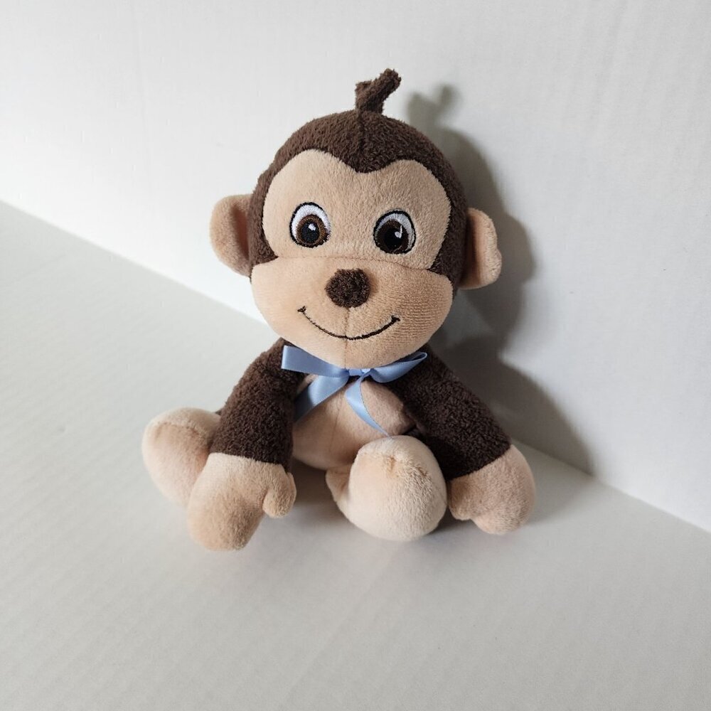Garanimals monkey plush toy Brown blue ribbon